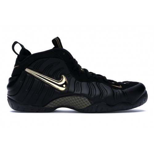 Кроссы Nike Air Foamposite Pro Black Metallic Gold - мужская сетка размеров