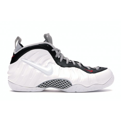 Кроссы Nike Air Foamposite Pro White Black University Red - мужская сетка размеров
