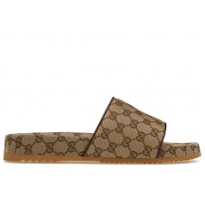 Gucci GG Slide Beige Canvas