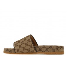 Gucci GG Slide Beige Canvas