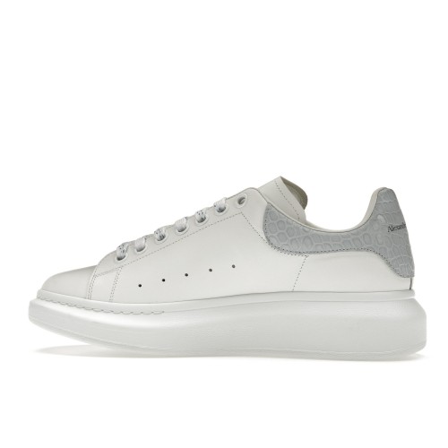 Кроссы Alexander McQueen Oversized White Light Blue Croc - мужская сетка размеров