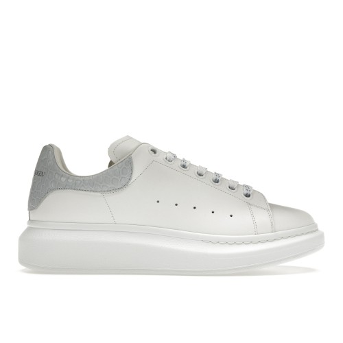 Кроссы Alexander McQueen Oversized White Light Blue Croc - мужская сетка размеров