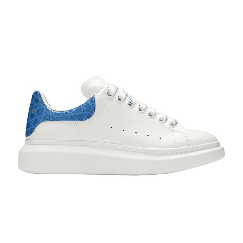 Кроссы Alexander McQueen Oversized White Ultramarine Croc - мужская сетка размеров