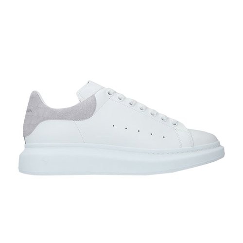 Кроссы Alexander McQueen Oversized White Light Grey Croc - мужская сетка размеров