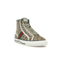 Gucci Tennis 1977 Canvas High Top Beige GG Print