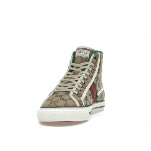 Gucci Tennis 1977 Canvas High Top Beige GG Print - мужская сетка размеров