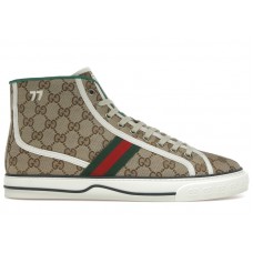 Gucci Tennis 1977 Canvas High Top Beige GG Print