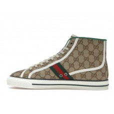 Gucci Tennis 1977 Canvas High Top Beige GG Print