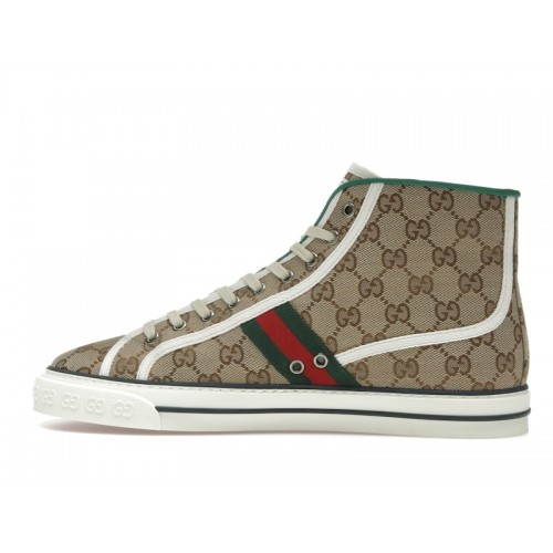 Gucci Tennis 1977 Canvas High Top Beige GG Print - мужская сетка размеров