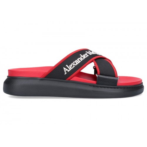 Alexander McQueen Oversized Hybrid Slide Red Black - мужская сетка размеров