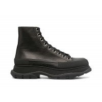 Alexander McQueen Tread Slick Lace Up Boot Triple Black Leather