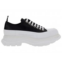 Кроссовки Alexander McQueen Tread Slick Low Lace Up Black Leather White