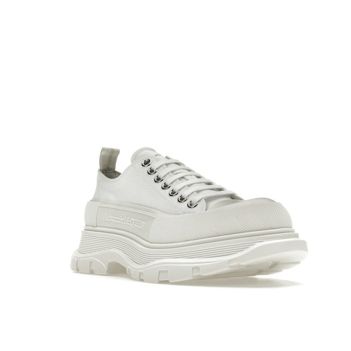 Alexander McQueen Tread Slick Low Lace Up White White - мужская сетка размеров Alexander McQueen Tread Slick Low Lace Up White White - мужская сетка размеров