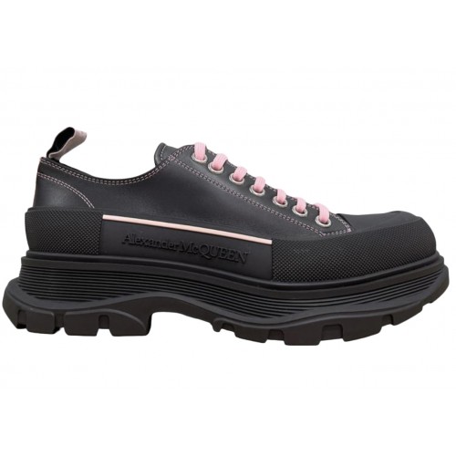Кроссы Alexander McQueen Tread Slick Low Lace Up Black Pink - мужская сетка размеров