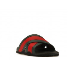Женские Gucci Web Slide Black Rubber (W)