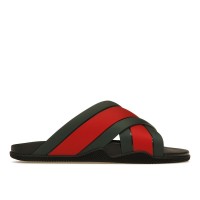 Женские Gucci Web Slide Black Rubber (W)