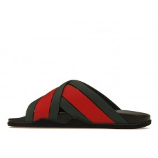 Женские Gucci Web Slide Black Rubber (W)