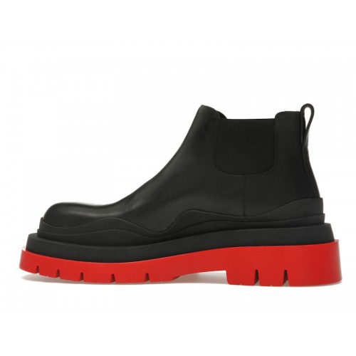 Bottega Veneta Tire Ankle Chelsea Boot Black Red (W) - женская сетка размеров