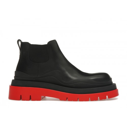Bottega Veneta Tire Ankle Chelsea Boot Black Red (W) - женская сетка размеров