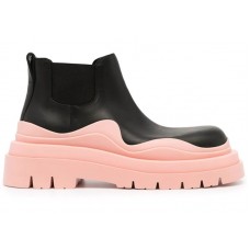 Женские Bottega Veneta Tire Ankle Chelsea Boot Black Pink (W)