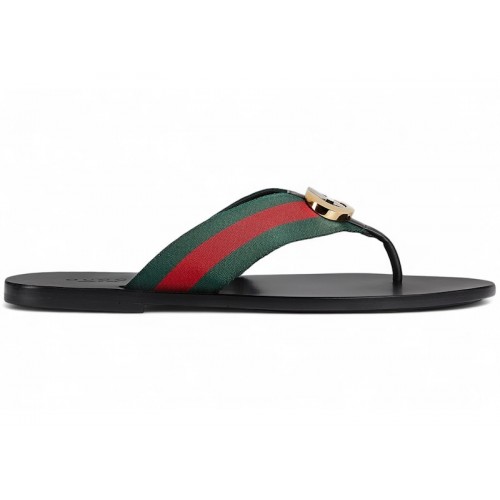 Gucci Web Thong Sandal Black Leather - мужская сетка размеров