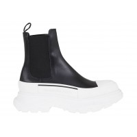 Женские Alexander McQueen Chelsea Tread Ankle Boot Black White (W)