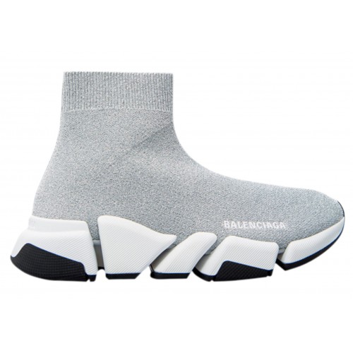 Кроссы Balenciaga Speed 2.0 Silver (W) - женская сетка размеров