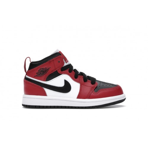Кроссы Jordan 1 Mid Chicago Toe (PS) - детская сетка размеров