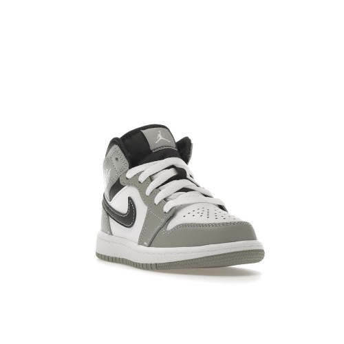 Кроссы Jordan 1 Mid Light Smoke Grey (2022) (PS) - подростковая сетка размеров