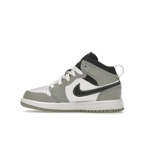 Кроссы Jordan 1 Mid Light Smoke Grey (2022) (PS) - подростковая сетка размеров
