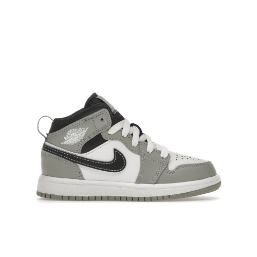 Кроссы Jordan 1 Mid Light Smoke Grey (2022) (PS) - подростковая сетка размеров