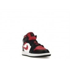 Детские Jordan 1 Mid Black Fire Red (PS)