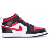 Детские кроссовки Jordan 1 Mid Black Fire Red (PS)