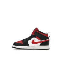 Детские Jordan 1 Mid Black Fire Red (PS)