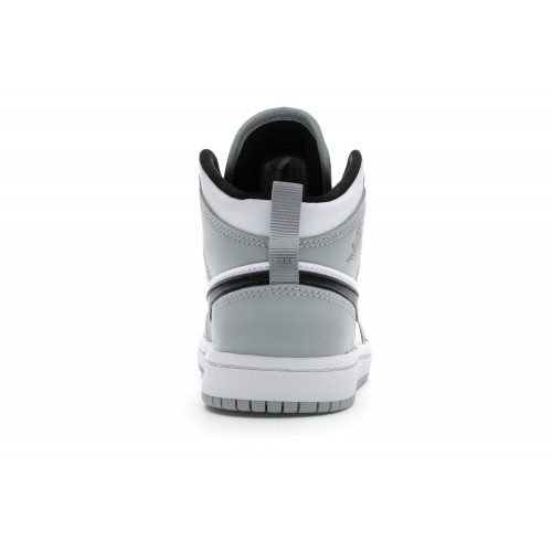 Кроссы Jordan 1 Mid Light Smoke Grey (PS) - подростковая сетка размеров