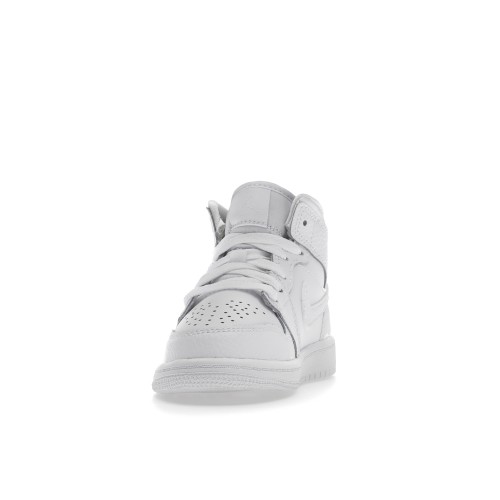 Кроссы Jordan 1 Mid Triple White (2021) (PS) - подростковая сетка размеров