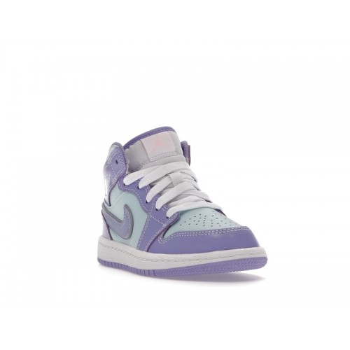 Air Jordan 1 Mid PS Purple Pulse Glacier Blue - детская сетка размеров