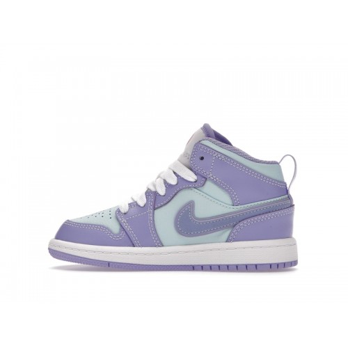 Air Jordan 1 Mid PS Purple Pulse Glacier Blue - детская сетка размеров