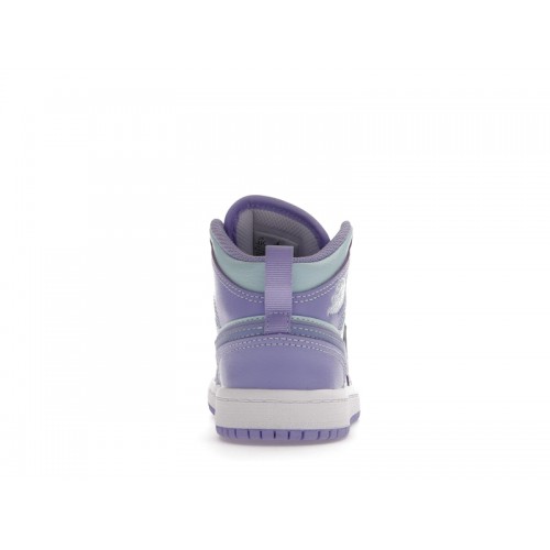 Air Jordan 1 Mid PS Purple Pulse Glacier Blue - детская сетка размеров