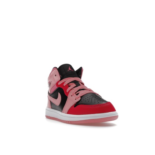 Кроссы Jordan 1 Mid Coral Chalk (PS) - подростковая сетка размеров