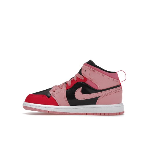 Кроссы Jordan 1 Mid Coral Chalk (PS) - подростковая сетка размеров