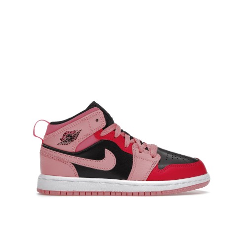 Кроссы Jordan 1 Mid Coral Chalk (PS) - подростковая сетка размеров