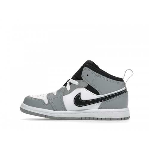 Air Jordan 1 Mid TD Light Smoke Grey - детская сетка размеров