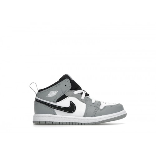 Air Jordan 1 Mid TD Light Smoke Grey - детская сетка размеров