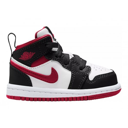 Air Jordan 1 Mid TD Black Gym Red - детская сетка размеров