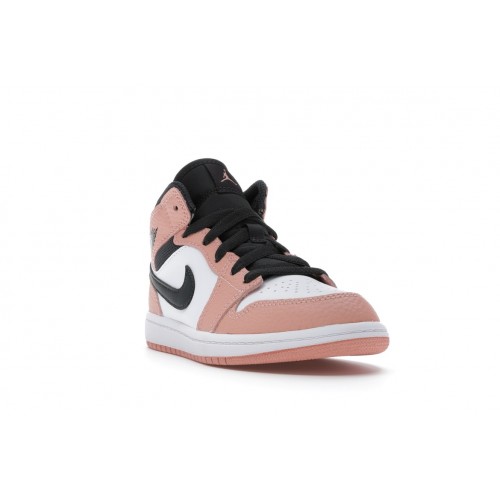 Кроссы Jordan 1 Mid Pink Quartz (PS) - детская сетка размеров