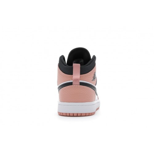 Кроссы Jordan 1 Mid Pink Quartz (PS) - детская сетка размеров