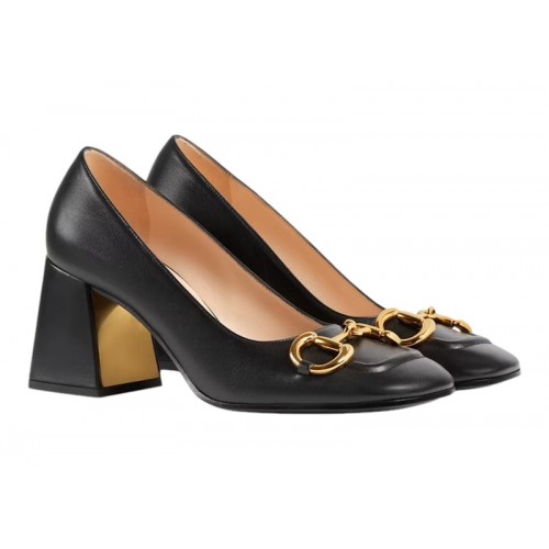Gucci Horsebit 75mm Pump Black Leather - мужская сетка размеров