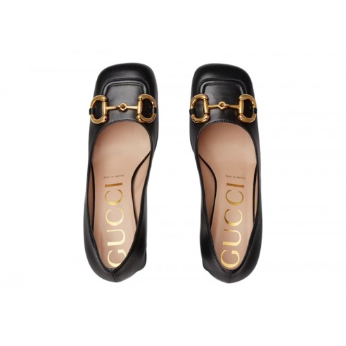Gucci Horsebit 75mm Pump Black Leather - мужская сетка размеров