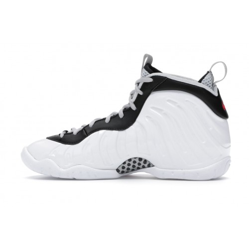 Кроссы Nike Air Foamposite Pro White Black University Red (GS) - подростковая сетка размеров